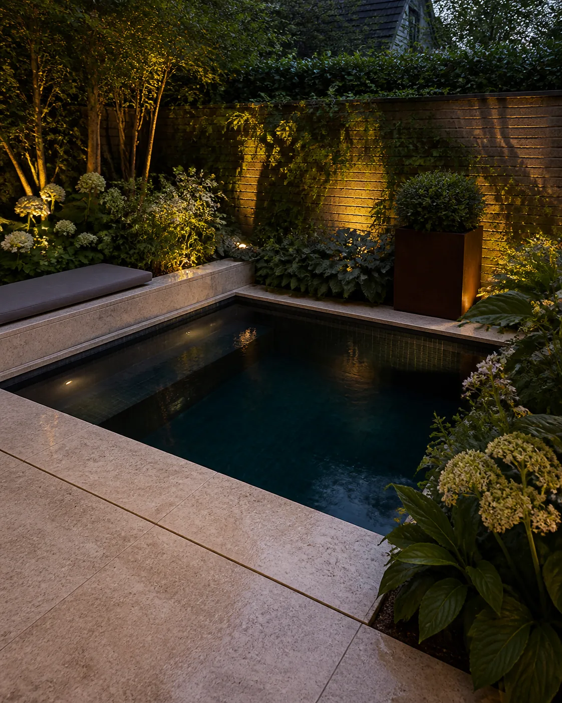 Plunge pool in een stadstuin in Houten